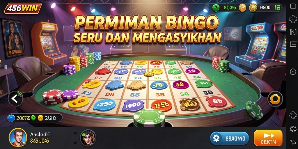 Tampilan gameplay seru di 456WIN dengan suasana Bingo yang menyenangkan.