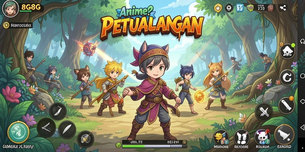 Tampilan gameplay <strong>8G8G</strong> yang mengagumkan dengan karakter anime.