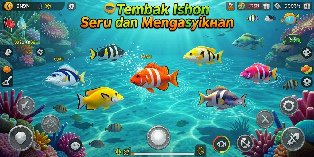 Screenshot gameplay <strong>9N9N</strong> dengan aksi menembak ikan yang seru.