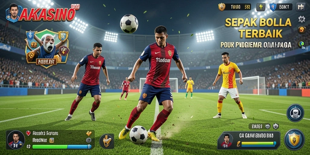 Tampilan gameplay AAKASINO menampilkan aksi sepak bola yang mendebarkan.