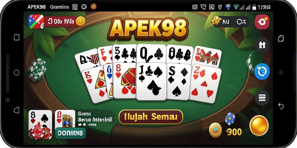 Screenshot APEK88 menampilkan pemain menikmati permainan Domino.