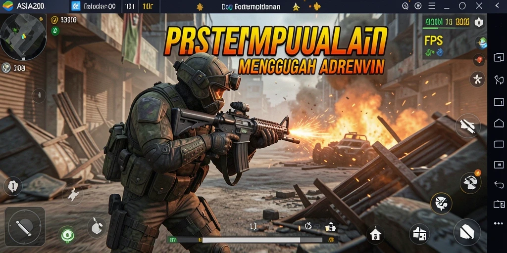 Gambaran aksi seru dalam gameplay ASIA200 FPS yang menarik.