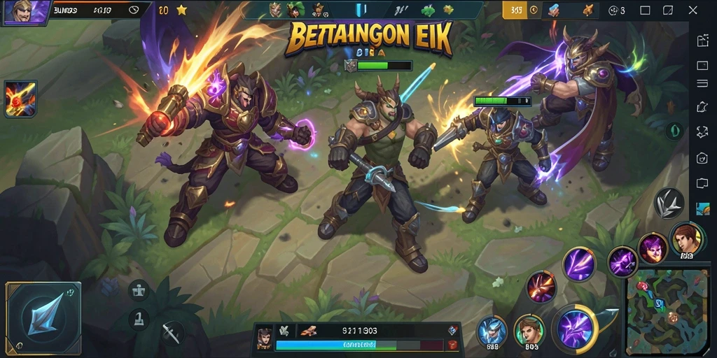 Gameplay seru dalam BUMI303 dengan aksi pertarungan MOBA yang mendebarkan.