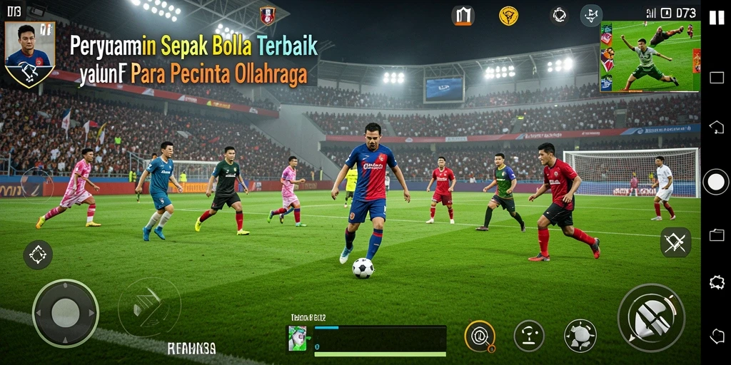 Tangkapan layar menunjukkan aksi seru permainan sepak bola D73.