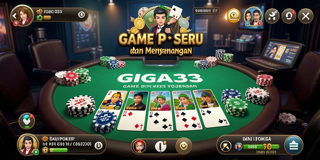 Tampilan menarik dari gameplay poker GIGA33 yang seru.