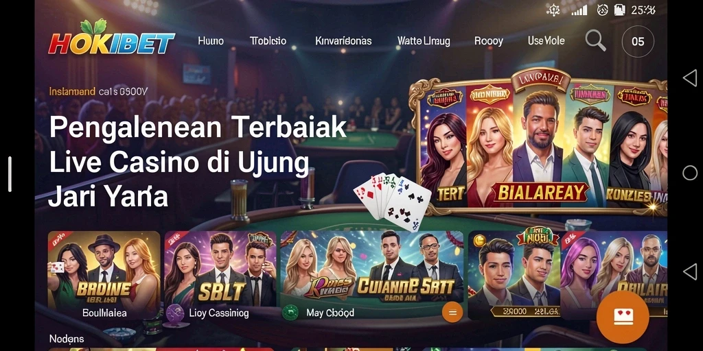Gameplay seru HOKIBET dengan dealer langsung.