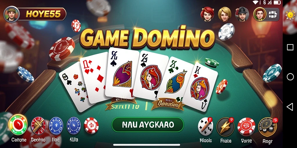 Tampilan gameplay seru dari HOYE55 dalam permainan Domino.