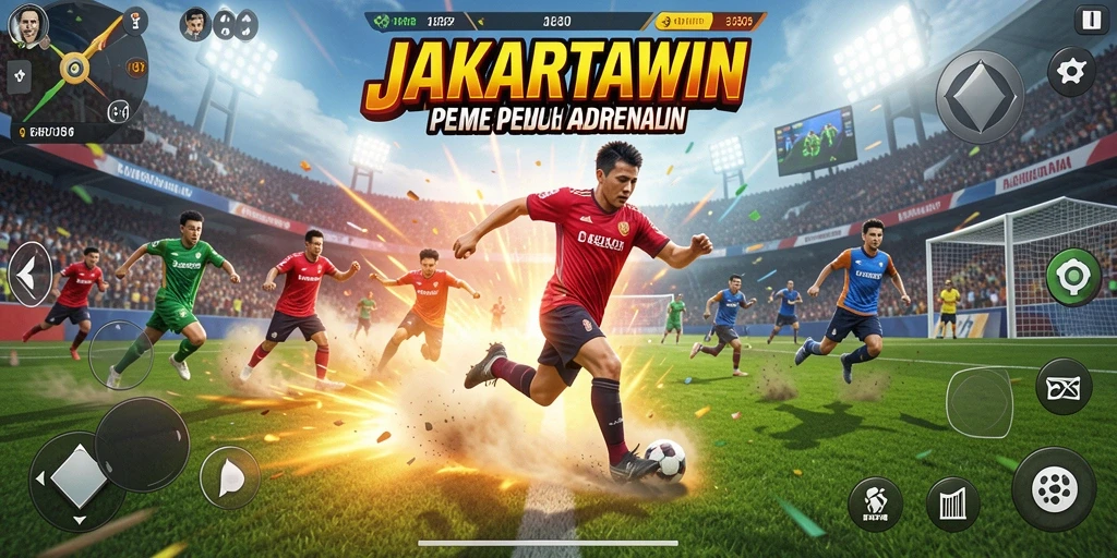 Screenshot gameplay JAKARTAWIN menampilkan aksi olahraga seru.