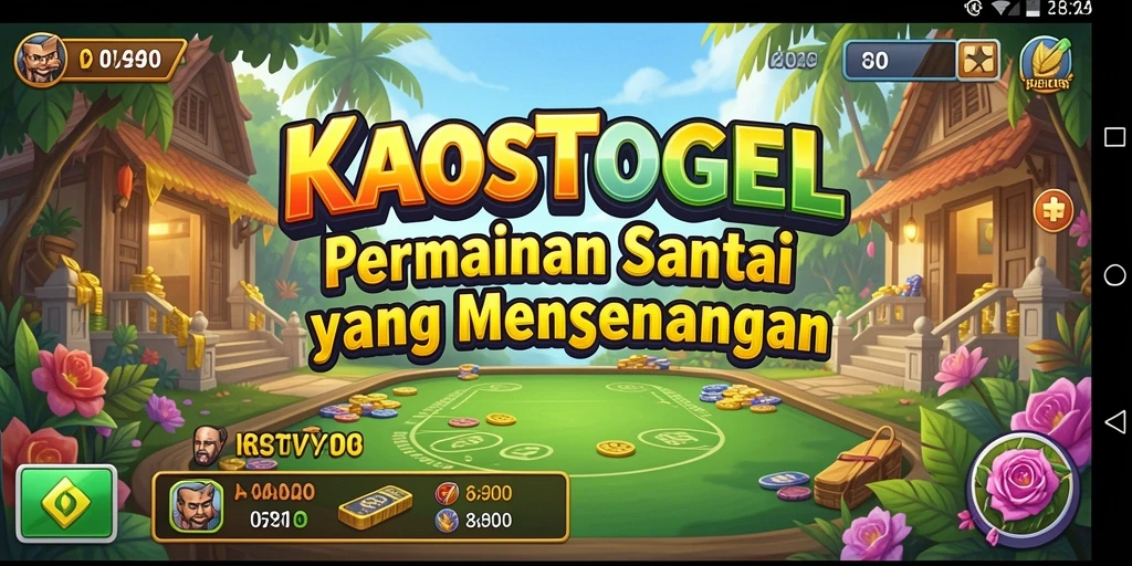 Screenshot utama KAOSTOGEL menampilkan gameplay yang menarik dan penuh warna.