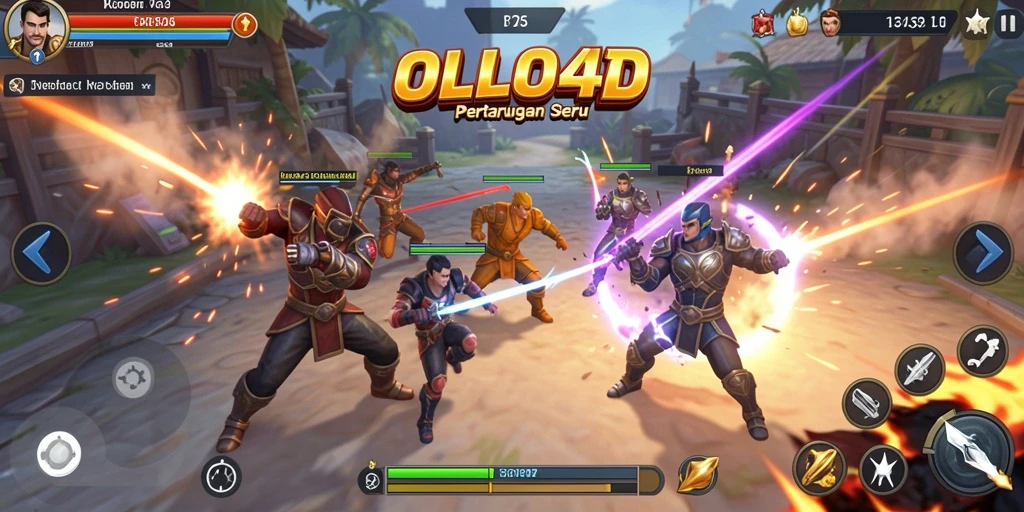 Tampilan seru gameplay pertarungan di OLLO4D.