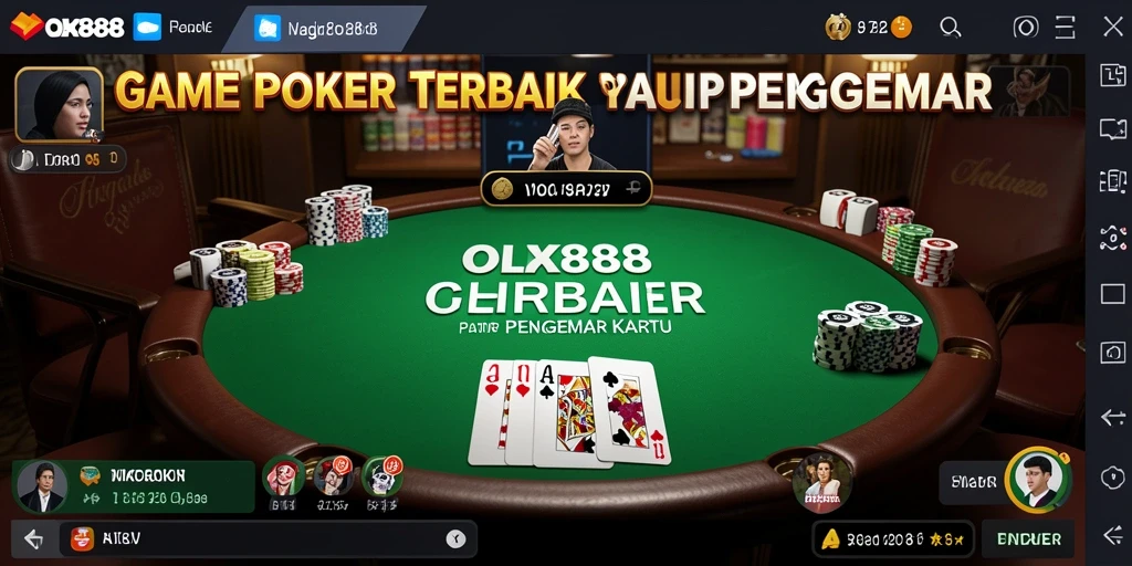 Screenshot gameplay OLX888 menampilkan suasana seru permainan Poker.