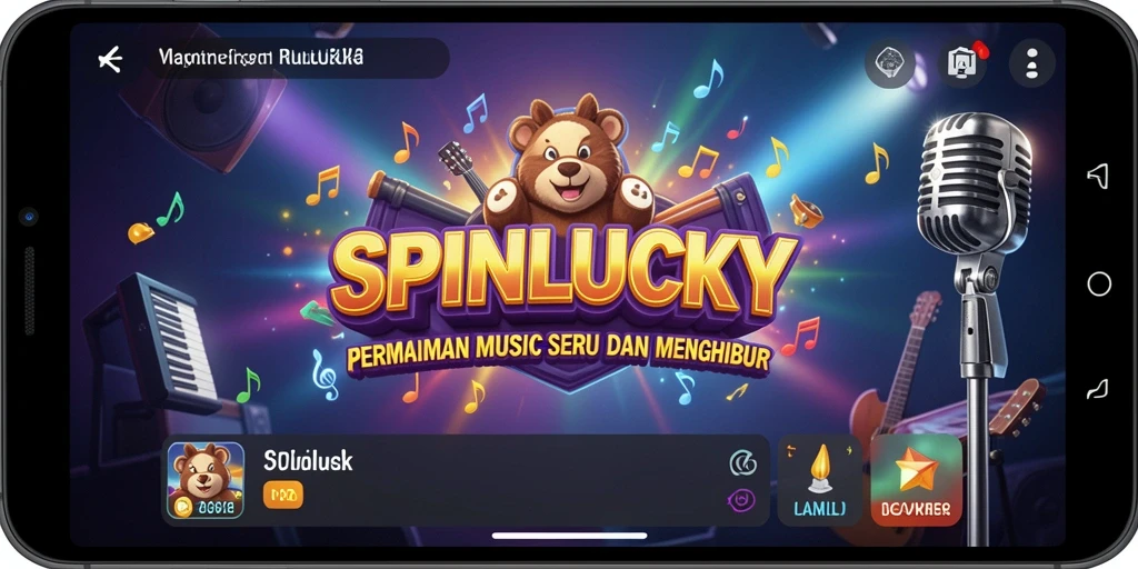 Tampilan gameplay SPINLUCKY yang menarik dengan irama musik.