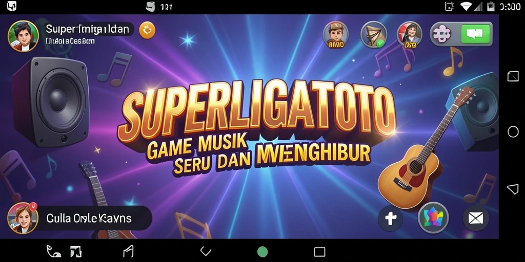 Tangkapan layar gameplay SUPERLIGATOTO menunjukkan pemain menikmati permainan musik yang seru.