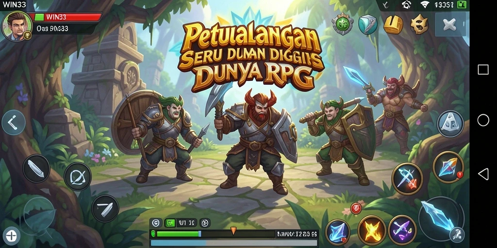 Tampilan gameplay RPG yang menegangkan dalam WIN33.