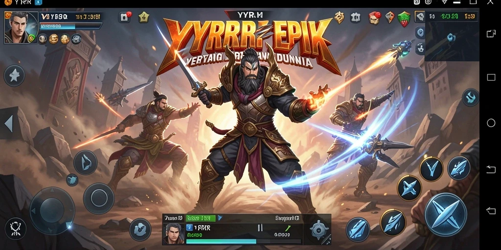 Gameplay YYRR yang menegangkan dan penuh aksi pertarungan.